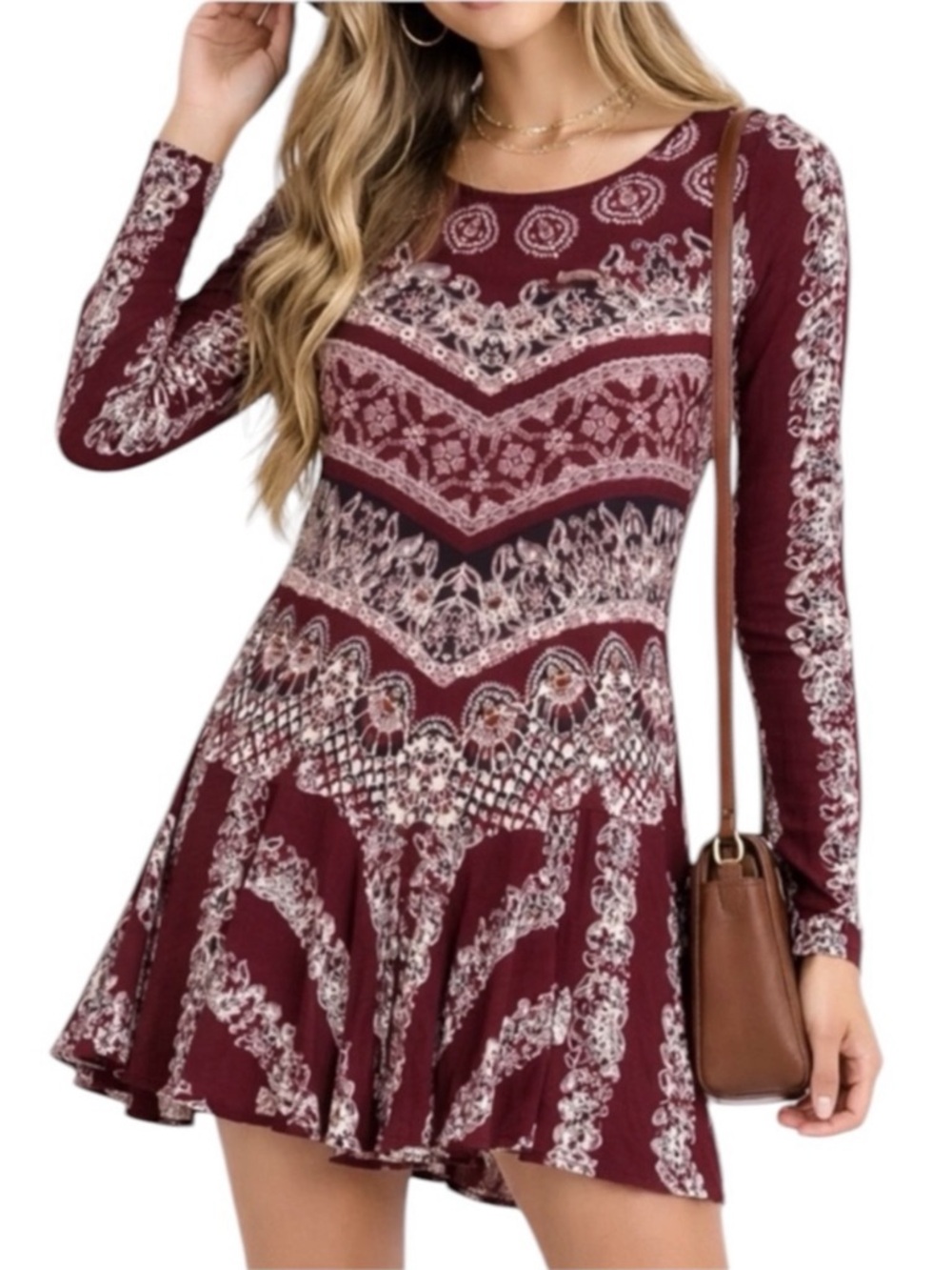 FREE PEOPLE Smooth Talker Red Tunic Mini Dress Small